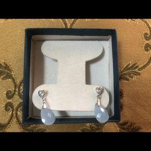 Silver Heart with Blue Stone